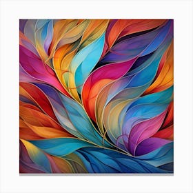 Abstract Colorful Leaves 1 Canvas Print