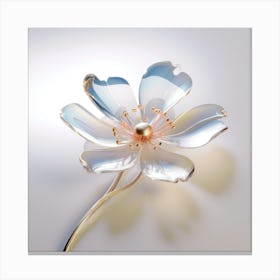 3d Rendering Of Delicate Glass Flower2 Canvas Print