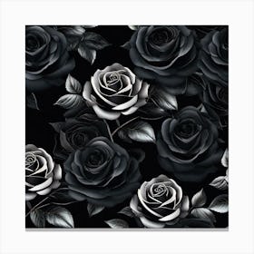 Black Roses 3 Canvas Print