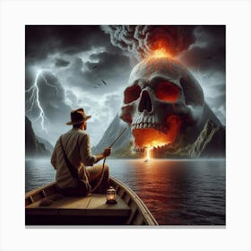 Man In A Boat Canvas Print