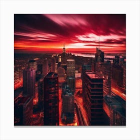 Sunset Over New York City 1 Canvas Print