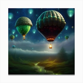 Glowing Hot Air Balloons Canvas Print