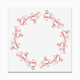 Red Flower Wreath Canvas Print