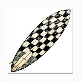 Checkerboard Surfboard Canvas Print