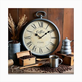 Coffee Clock Canvas Print