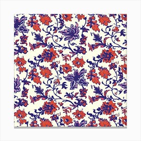 Tulip Tide London Fabrics Floral Pattern 4 Canvas Print