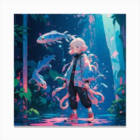 Anime Octopus Girl Canvas Print