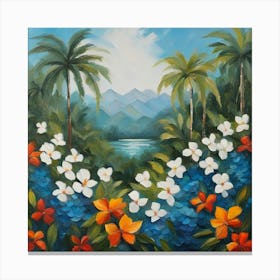 Tropical Flowers 1 Canvas Print