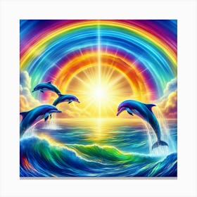 Dolphins In The Ocean 1 Canvas Print