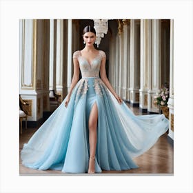 Blue Evening Dress Canvas Print