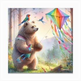 A bear in a forest 2 Canvas Print