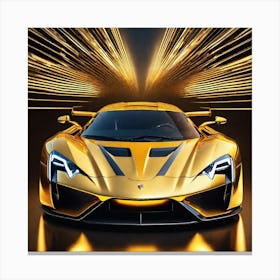 Golden Supercar 3 Canvas Print