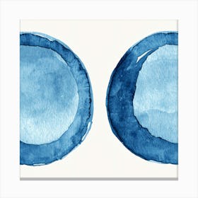 Blue Watercolor Circles 1 Canvas Print