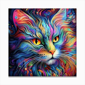 Psychedelic Cat 3 Canvas Print