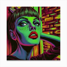 A Captivating And Vibrant Portrait Of A Woman Canvas Print