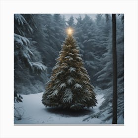 Christmas Tree In The Forest 84 Canvas Print