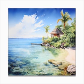 AI Landscape Lullaby: Caribbean Reverie Canvas Print