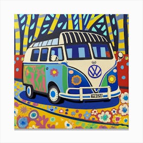 Hippie camper Canvas Print