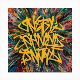 Graffiti-Style Text Abstract Background Elements Art Print Canvas Print