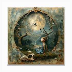 'The Girl In The Moonlight' Canvas Print