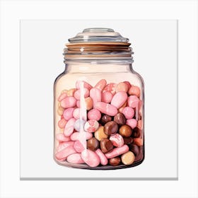 Jar Of Candy Canvas Print