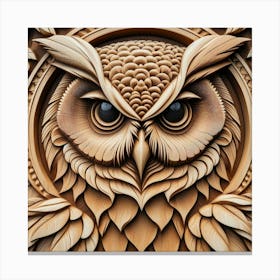 Owl Carving 5 Canvas Print