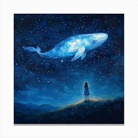 Whale In The Starry Night Sky 1 Canvas Print