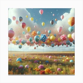 Balloons In The Sky 3 Canvas Print