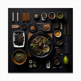 Barbecue Props Knolling Layout (100) Canvas Print