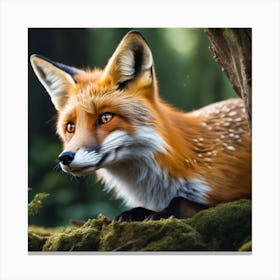 Fox In The Forest 64 Canvas Print
