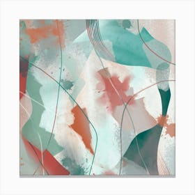 Abstract Dancing Lines Square Canvas Print