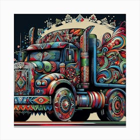 Truck Art Design With Vibrant Colors And Intricate Patterns (4) Canvas Print