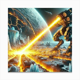 A Futuristic Sci Fi Depiction Of A Helio Warden Solar Beam Cannon Canvas Print