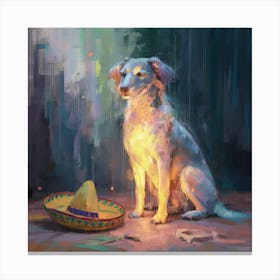 Dog In A Sombrero Canvas Print