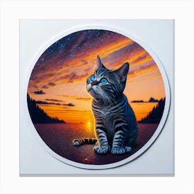 Cat Colored Sky (64) Canvas Print