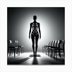Silhouette Of A Skeleton Canvas Print