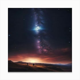 Galaxy In The Desert Canvas Print