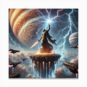 A Dramatic Sci Fi Depiction Of Jupiter’S Storms As Canvas Print