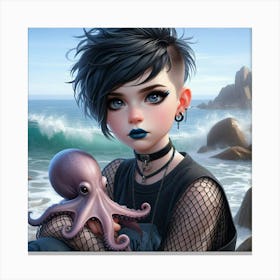 Octopus Girl 1 Canvas Print