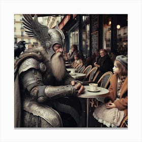 Viking In Paris Canvas Print