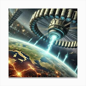 A Futuristic Scene Showing The Tectonic Shaker Sup Canvas Print