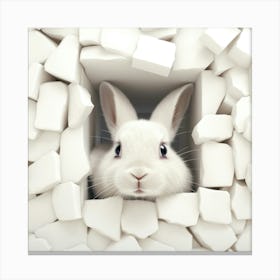 Rabbit Peeking Through A Hole 14 Canvas Print