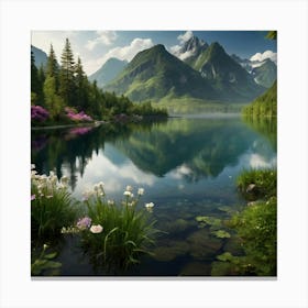 Lake In The Mountains 1 Canvas Print