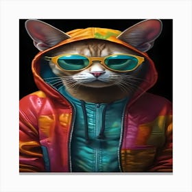 Hip Hop Cat Canvas Print