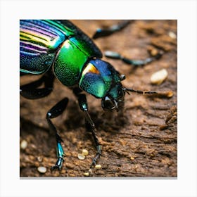 Beetle On Wood 2 Canvas Print