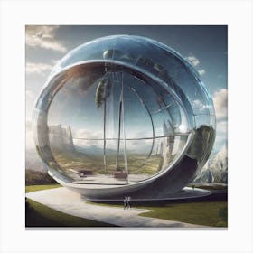 Futuristic Glass House Canvas Print