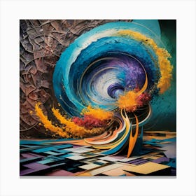 Swirling Vortex Of Colors Abstract Expressionist Art Print Canvas Print