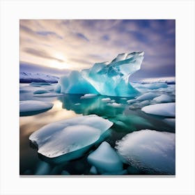Icebergs In The Water 11 Canvas Print