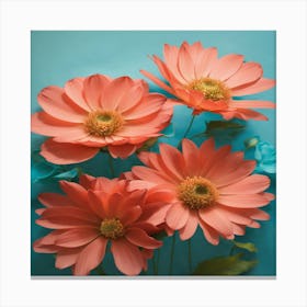 Peach Daisies Canvas Print