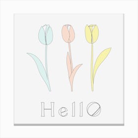 Hello - tulip Canvas Print